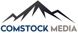 image of company logo which includes mountains and blue and grey text